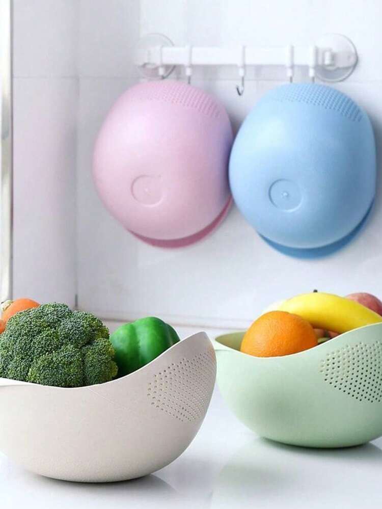 1个多功能塑料淘米盆，可用作淘米盆、蔬菜篮、水果沥水盆 - 适合健康备餐和高效厨房使用，实用厨房工具 - 彩色 - 查看 6