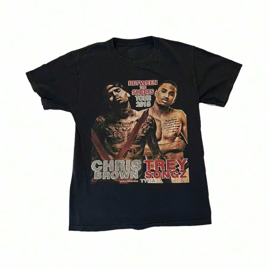 Chris Browns, Trey Songz - Between The Sheets Tour 2015 (S) Vintage T-Shirt - Style 6 - View 1