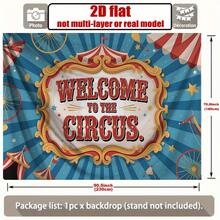 2D Flat, 1 Piece Welcome To Circus Retro Party  Old Circus Background Decoration With Bright Red And Gold Letters, Circus Tent, Suitable Birthdays, Halloween,, Carnivals  Durable Polyester Fabric Poster, Suitable Home, Wall, Camera Decoration  Easy To Hang Party Decoration, Home Decoration, Festive Design, HighQuality Printing, Event Organizer, Large Size, Indoor/Outdoor Background, Camera Background, Birthday Party Decoration, Background - Multicolor - View 8