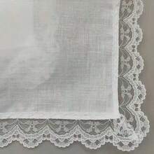 2/4/6 piezas Pañuelos con borde de encaje blanco, pañuelos cuadrados decorativos para damas - Multicolor - Ver 5