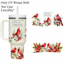 2张红雀UV DTF贴纸，自粘转印纸，适用于40盎司保温杯、杯子、瓶子、学习用品等，以及艺术工艺品、DIY美术用品。 - 彩色 - 查看 3