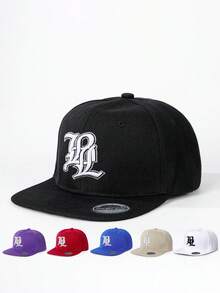 1pc Embroidered LA Hot-Stamping Flat Brim Baseball Cap, Outdoor Adjustable UV Protection Casual Hat Suitable For Spring Autumn Travel Beach Holiday, Men"S Sun Hat, Y2K Style - Baseball Cap - View 23