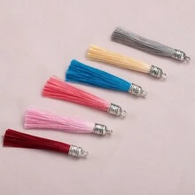 10个6厘米彩色流苏吊坠，适用于DIY复古耳环、吊坠和珠宝制作配件 - 6cm流蘇 - 查看 9