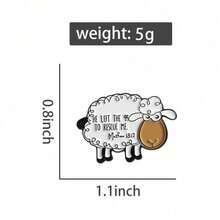 1 Stylish And Personalized Badge Brooch, Cartoon Cute Little Sheep Shaped Metal Enamel Badge, Fun And Adorable Animal Accessory Versatile Brooch Decoration - QHXZ3717 - 查看 5