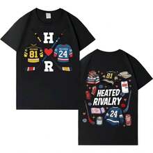 2025 Heated Rivalry Shane Hollander Ilya Rozanov Fashion T Shirts Mens Womens Casual T-Shirt Aesthet - màu đen - Xem 1