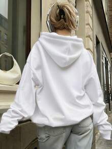 Women's Casual Loose-Fitting Cotton Patterned Sweatshirt, A Must-Have Fashion Item For Autumn/Winter. Soft And Comfortable, Suitable For All Ages. (The Remaining Text Appears To Be A List Of Keywords Related To The Sweatshirt And Its Design, And Doesn't Translate Directly.) - trắng - Xem 2