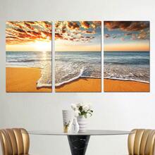 3pcs Modern Seascape Wall Art Canvas Poster, High Definition Printing With Optional Frames, Suitable For Living Room, Bedroom, Bathroom, Office, Cafe, Gym, Home Holiday Decor, Printing Material, Corridor Decoration, Art Piece, Ideal Gift For Friends - Multicolor - View 7