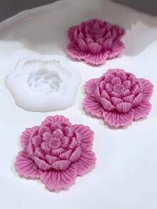 DIY芙蓉花硅胶模具，树脂浇铸模具，适用于蜡烛、肥皂、石膏装饰品 - A-白色 - 查看 4