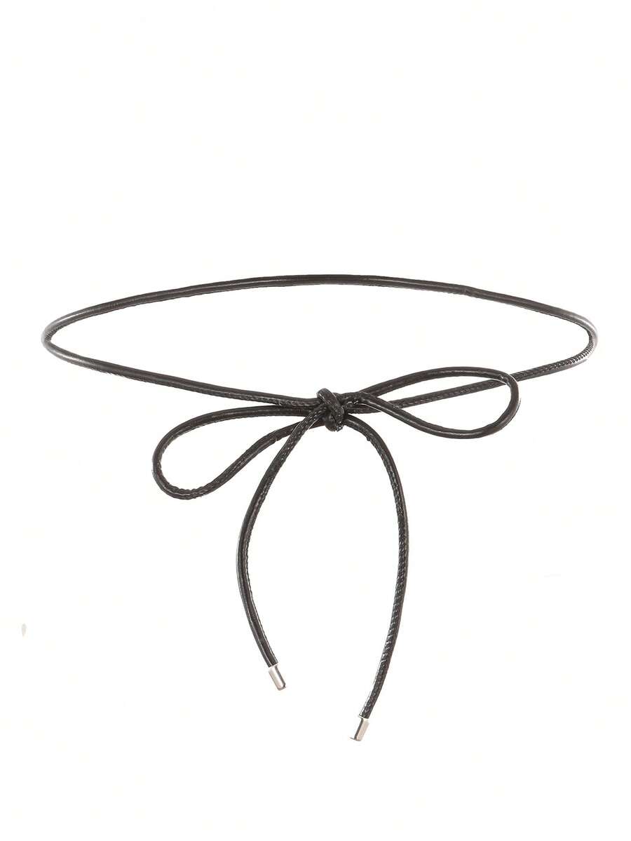 1pc Solid Color PU Waist Rope, Suitable For Pairing With Dresses - Waist Rope - View 1