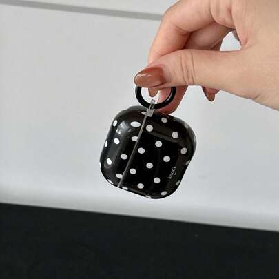 纯色极简黑色波点挂环耳机保护套，适用于 Pro 2、Apple 4 极简 3 新款半代耳机，男女通用