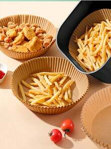 Disposable Air Fryer Paper, Square & Round Pizza Pad, Cake Baking Grease-Proof Paper - Multicolor - View 2