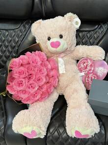 68/45/23 闪亮粉色玫瑰花束，DIY 闪亮花束，人造玫瑰花束，适合情人节、粉色房间装饰、人造花、玫瑰搭配满天星花束、仿真花、新娘捧花、订婚派对、新娘送礼会、情人节装饰、婴儿派对装饰、家居装饰、婚礼装饰、客厅装饰、桌面装饰、花园、花环、卧室装饰、春夏装饰、婚礼用品、派对用品、房间装饰配件、毕业季 - 粉色 - 查看 7