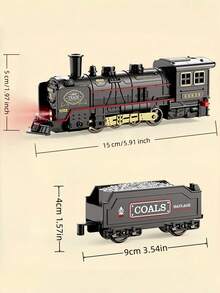 Children's Electric Train Set, Vintage Steam Locomotive With Lights, Sound, Smoke And Whistle, Includes Complete Track And Freight Cars, Great Christmas Tree Decoration, Suitable For Boys And Girls 3+ Years Old - Retro Miniature Train - View 7