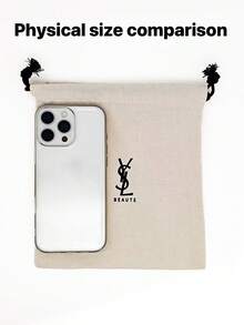 Yves Saint Laurent Cosmetic Set, Beige Drawstring Bag, Libre Body Lotion, Canvas Drawstring Bag, Body Cream Set, Travel Bag - + White - View 6