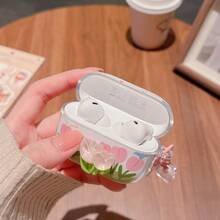 3D Tulip + Pendant Suitable For HUAWEI Freebuds 5i/6i/7i Bluetooth Earphone Case Protective Cover, SE2/3 Earphone Case, Minimalist Transparent Pro 3/Pro 4/SE 4 - Three-dimensional Tulip - View 8