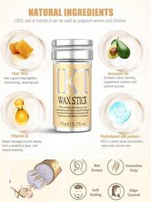 ikt Hair Wax Stick Set, Includes Styling Brush And Pointed Comb - Strong Hold Hair Wax For Slicked Back Hairstyle, Frizz Control, Hair Shaping, Braiding, And Daily Hair Care - 4-piece Black - View 4