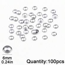 50/100/200pcs Stainless Steel Seamless Bead Caps, DIY Jewelry Making, Handmade Beading Craft Supplies - DIY - View 12