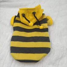 1件装趣味宠物条纹蜜蜂服装，宠物连帽衫。尺码：S（建议3-5磅），M（建议5-8磅），L（建议8-11磅），XL（建议11-15磅） - 彩色 - 查看 8