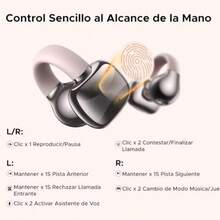 Audífonos Inalámbricos Bluetooth 5.4 Open-Ear Audífonos Oído Abierto 12mm Diafragmas con ENC Carga Rápida para 30 Horas de Duración Compatibles con  Android en Gimnas y Oficinas Rosa-B031 - Rosa - Ver 7