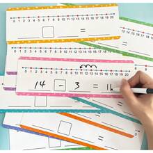 Double Sided Erasable Digital Number Line Cards, Addition And Subtraction Math Game Card, Math Learning Card, Math Learning Aid Tool For Home And School Classrooms, Mathematics Classroom Resource Education Tools - Multicolor - View 3