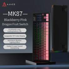 AJAZZ MK87 无线机械键盘，TKL 布局，3 种模式，10000mAh 电池，持久续航，RGB 灯效可自定义，87 键，适用于办公、游戏，兼容多种系统 - 彩色 - 查看 16