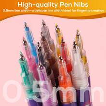 12 Colors 0.5mm Metal Tip Nail Art Marker Pens, High Quality Nail Art Markers, Makeup Color, DIY Nail Highlighting & Outlining Pens, ABS Material Nail Art Marker Set, Suitable For Various Nail Art Styles, Fun And Colorful - Multicolor - View 6