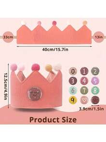 Reusable Woven Crown Decoration With 0-9 Number Buttons, Thin Unprinted Material, Suitable For Birthday, Halloween, Christmas Party And Supplies - Multicolor - View 9