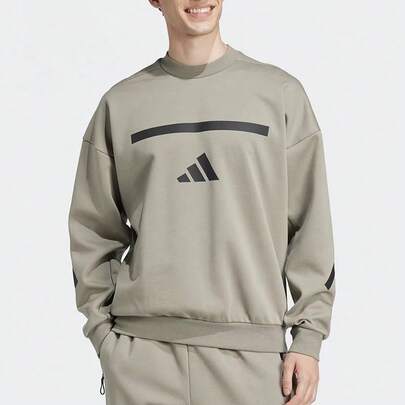  adidas Z.N.E.系列 SWEATSHIRT 舒適圓領輕薄衛衣 男款 土褐色
