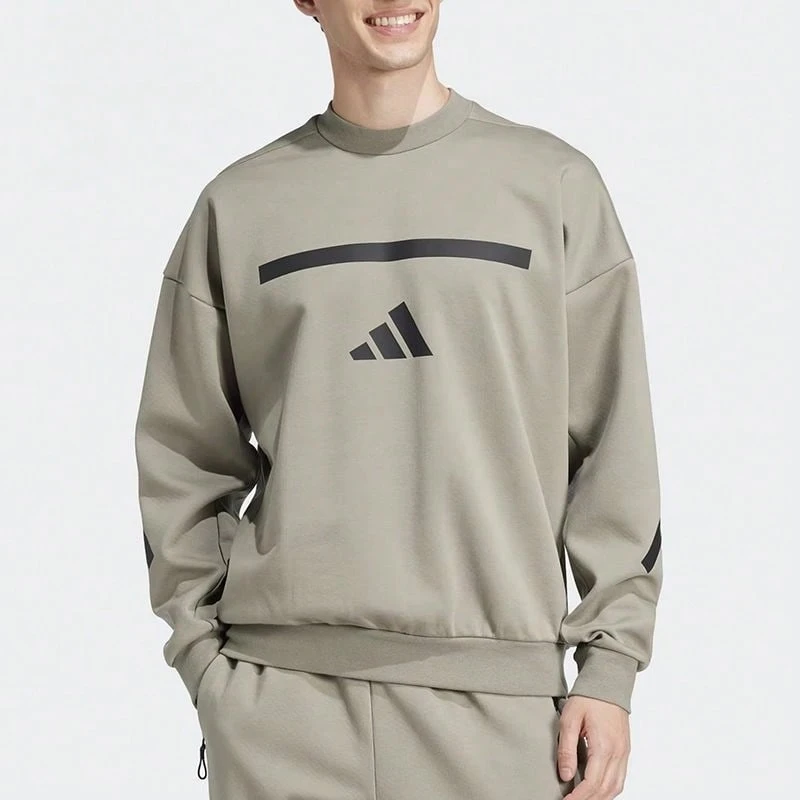 adidas Z.N.E.系列 SWEATSHIRT 舒適圓領輕薄衛衣 男款 土褐色 - 土褐色 - 查看 1