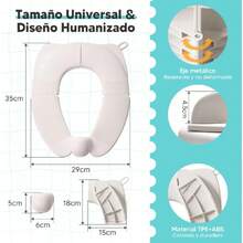 Alfombrilla de Inodoro Plegable para Niños, Asiento de Inodoro Niños Contra Salpicaduras Y Anti-Pellizco, Adaptador de Baño para Niño con Base Antideslizante Y Bolsa, para Viaje, Baños Públicos,40994980 - A - Ver 6