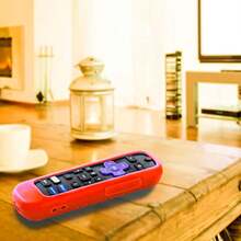 Red Silicone Sleeve Skin For Roku Headphone Remote Battery Cover With Rechargeable Control And Headphone Jack Case For Roku Voice Pro Remote - A - Xem 4
