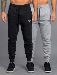 Men's Slim Fit Jogger Sweatpants With Pockets And Cuffs, Unisex, Father's Day Special Offer - Black - View 2