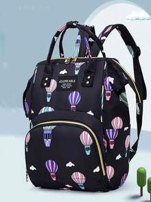 1pc Large Capacity Nylon Casual Mommy Backpack, Lightweight Maternity Diaper Bag - Multicolor - View 7