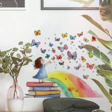 彩虹蝴蝶墙贴，适合阅读时使用，励志贴纸，卧室和书房装饰贴纸。 - A - 查看 6