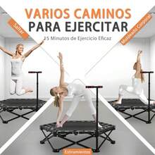 URPOWㅤ Trampolin Fitness Adultos Trampolín De Fitness Portátilde 42 Pulgadas con Mango De Es Ajustable Capacidad De 200 Kg Uso En Inter y Exter - ferroso - Ver 2