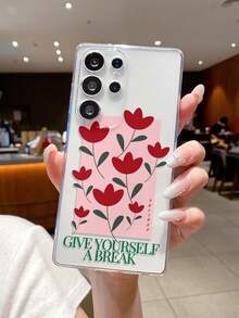 1个花卉英文图案透明软TPU手机壳，防摔防刮防指纹，摄像头开孔精准，兼容三星、Pixel、Infinix、Redmi等品牌手机。 - 無色 - 查看 3