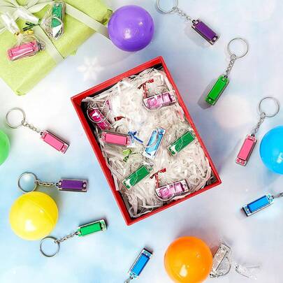 1/2/3pcs Mini Harmonica Keychain, Portable 8 Tone 4 Hole Harmonica Musical Instrument, Music Party Gift Cute Music Keychain Accessory