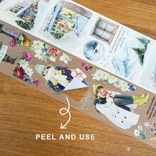 4Pcs/Set Matte Snowman PET Washi Tape Pre-Cut Wooden House Masking Tape For Stickers Scrapbooking Journal Collage Material - 4Pcs/Set - View 8