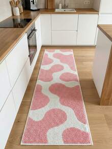1 Peça Tapete de Cozinha Falso de Juta Impresso Originalmente Lavável para Todas as Plataformas, Tapete de Corredor, Tapete de Quarto ao Lado da Cama, Tapete Externo, Design de Cores Contrastantes, Pata de Gato Falsa, Bottom Antiderrapante de TPR, Decoração Doméstica Personalizada, Novo Estilo para o Ano Novo, Adequado para Fotografia, Presente de Inauguração, Proprietários de Animais de Estimação, Múltiplos Tamanhos, Uso em Várias Cenas - Rosa Bebê - Visão 2