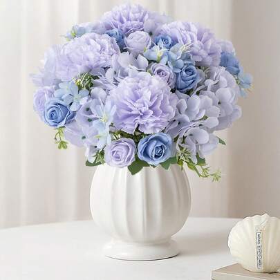 1PC Artificial Rose&Hydrangea Bouquet, Fake Plants, Artificial Flowers, Bouquet Decoration, Wreath Materials, Candy Box Accessories, Chest Flowers, Headflower Materials, Birthday Party Accessories, Home Decoration