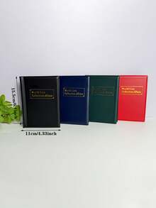 1pc Mini Hardcover Coin Collection Album, Gold Foil Cover Design, Suitable For 25 Cent Coin Collection, Fits Various Coins, Holds Up To 120 Coins - Multicolor - View 2