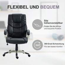 Ergonomic Office Chair, Height Adjustable From 114 To 124 Cm, With Rocking Function. - Black - View 4