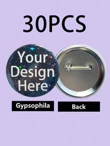 1/3/5/10/30/50/100个，定制徽章，可个性化印刷任何文字、照片或图像，适用于促销、工作、生日、圣诞礼物，定制纪念徽章，个性化纪念徽章，毕业徽章，定制文字生日徽章 - 彩色 - 查看 12