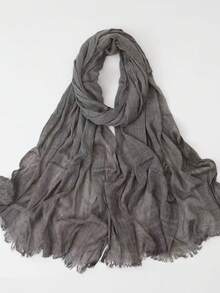 1pc Viscose Solid Color Muslim Headscarf, Fashionable Breathable Lightweight Shawl, Vintage Casual Versatile Scarf For Women, Suitable For All Seasons - Multicolor - View 14
