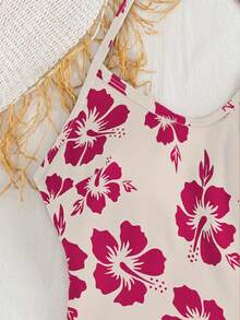 Bộ 2 món áo tắm tankini in hoa gồm áo hai dây và quần short kín đáo, phong cách thanh lịch và gợi cảm cho kỳ nghỉ biển. - Nhiều màu - Xem 5