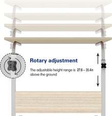 NetHong Height-Adjustable Bedside Tables, Height-Adjustable Computer Desks, Adjustable Bedside Tables, Sofa Side Tables, And Tray Tables Are Suitable For Offices, Study, Dining, And Reading - White - View 3