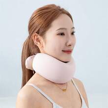1PC Travel Pillow, Memory Foam Neck Pillow, 360° Head Support, Comfortable Travel Pillow With Storage Bag, Lightweight Travel Pillow, Suitable For Sleeping In Cars, Trains, Buses And Planes, BlueBeige Neck Protection For More Professionalism . Breathable Silk Smooth Yoga Elastic Pillow Cover . Portable Storage And Carrying - Pink - View 11