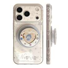 GUCADI 1pc Transparent Magnetic Holder With White Snowflake & Silver Snowman, Magnetic Holder With Glitter Snowman Suitable Compatible With Iphone 17 Pro Max, 16, 13 Soft Case, Creative, Retro, Geometric, Korean Style, Minimalist, Niche, Ins Style - Clear - View 4