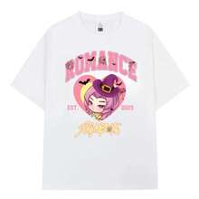 2025 Camiseta de Chico Saja de  Kpop Harajuku Chica Huntrix Verano Nueva Camiseta de Moda Casual de Algodón para Hombres y Mujeres - Blanco - Ver 1