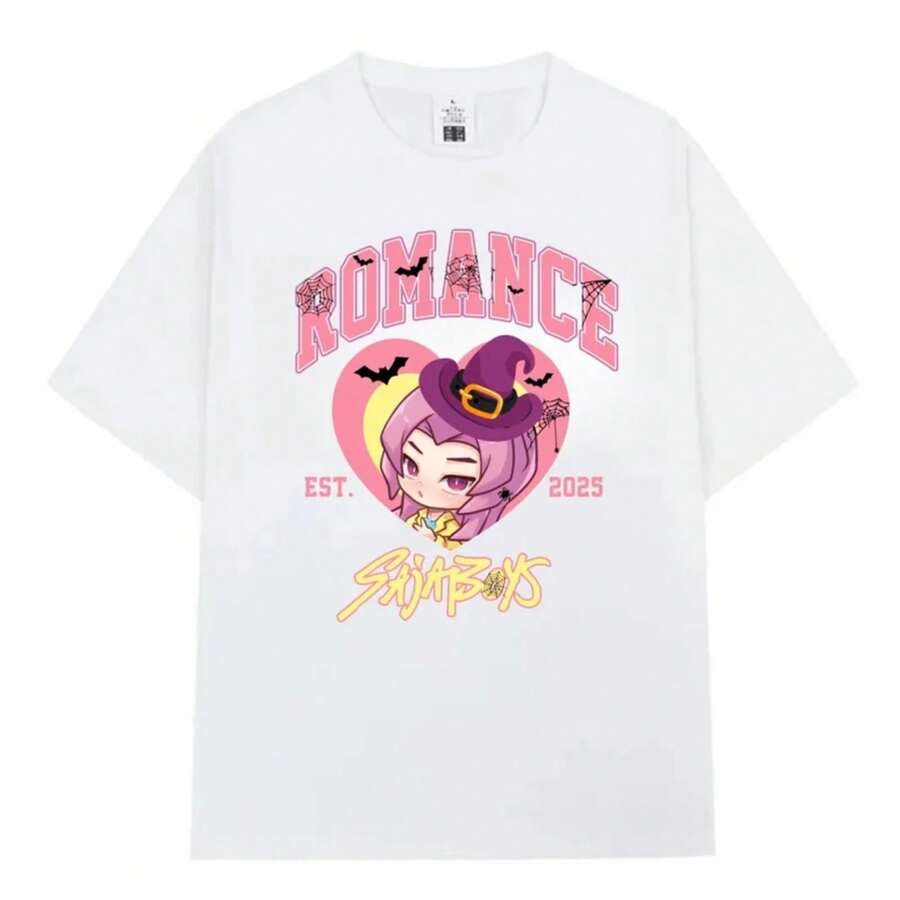 2025 Camiseta de Chico Saja de Kpop Harajuku Chica Huntrix Verano Nueva Camiseta de Moda Casual de Algodón para Hombres y Mujeres - Blanco - Ver 1